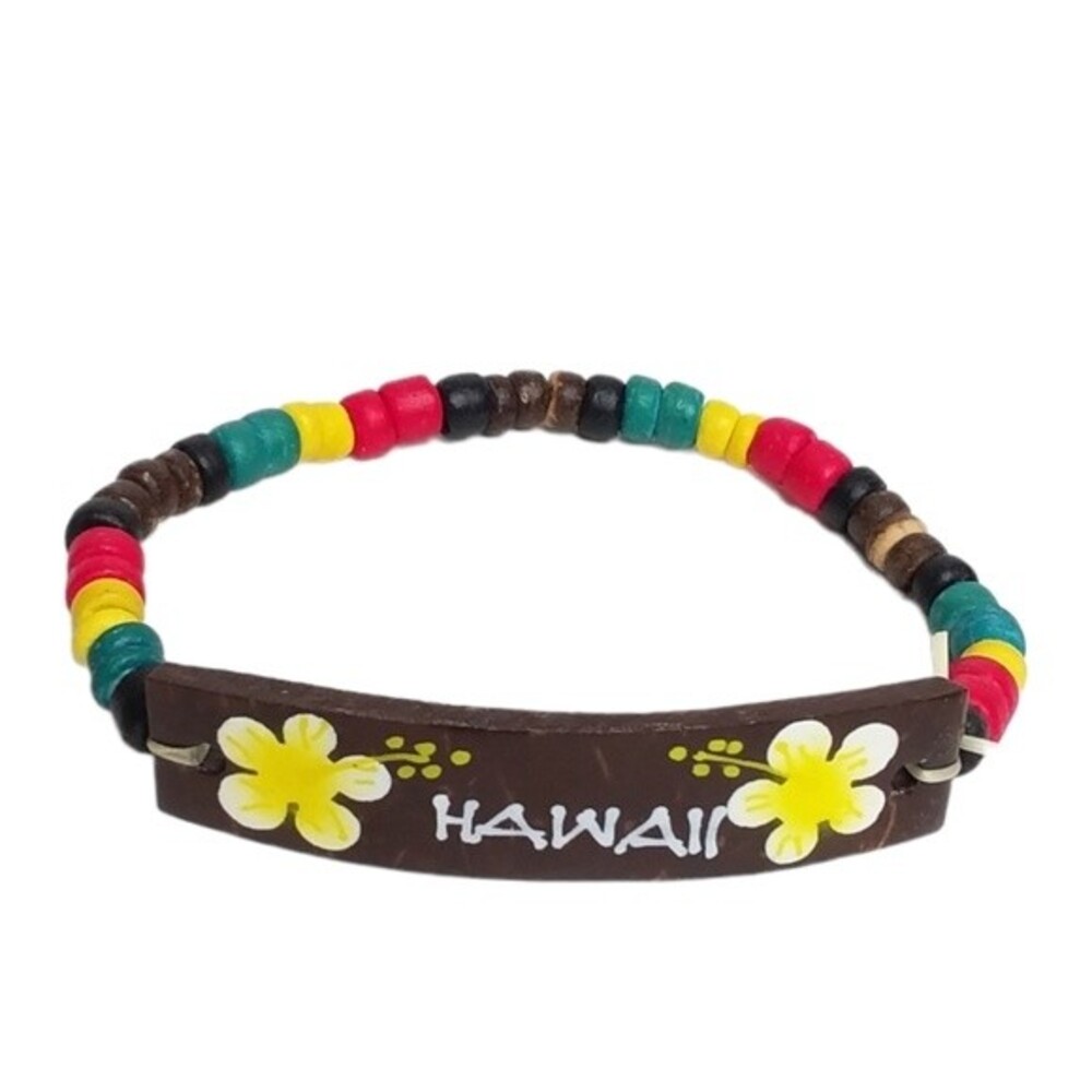 HAWAIIA COCONUT FLOWER HAND PAINTED BRACELET